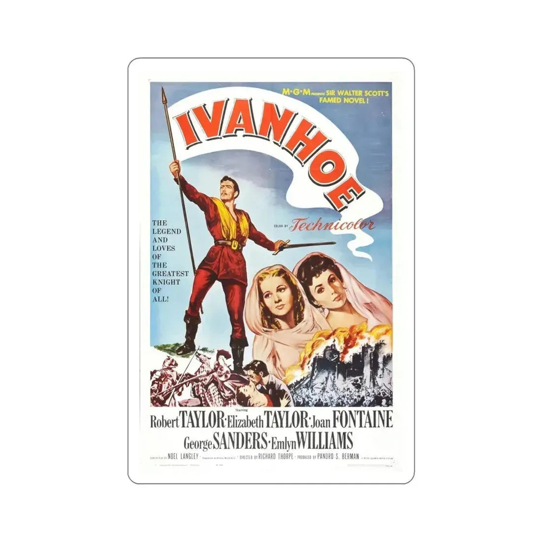 Ivanhoe 1952 Movie Poster STICKER Vinyl Die-Cut Decal 5 Inch - The Sticker Space