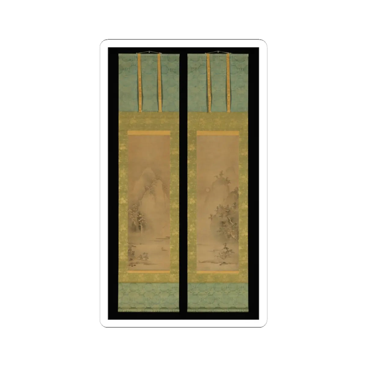 Iwasa Matabei (Iwasa Matabē) - Eight Views of Xiao and Xiang - ca. 1640s v1 - STICKER Vinyl Kiss-Cut Decal