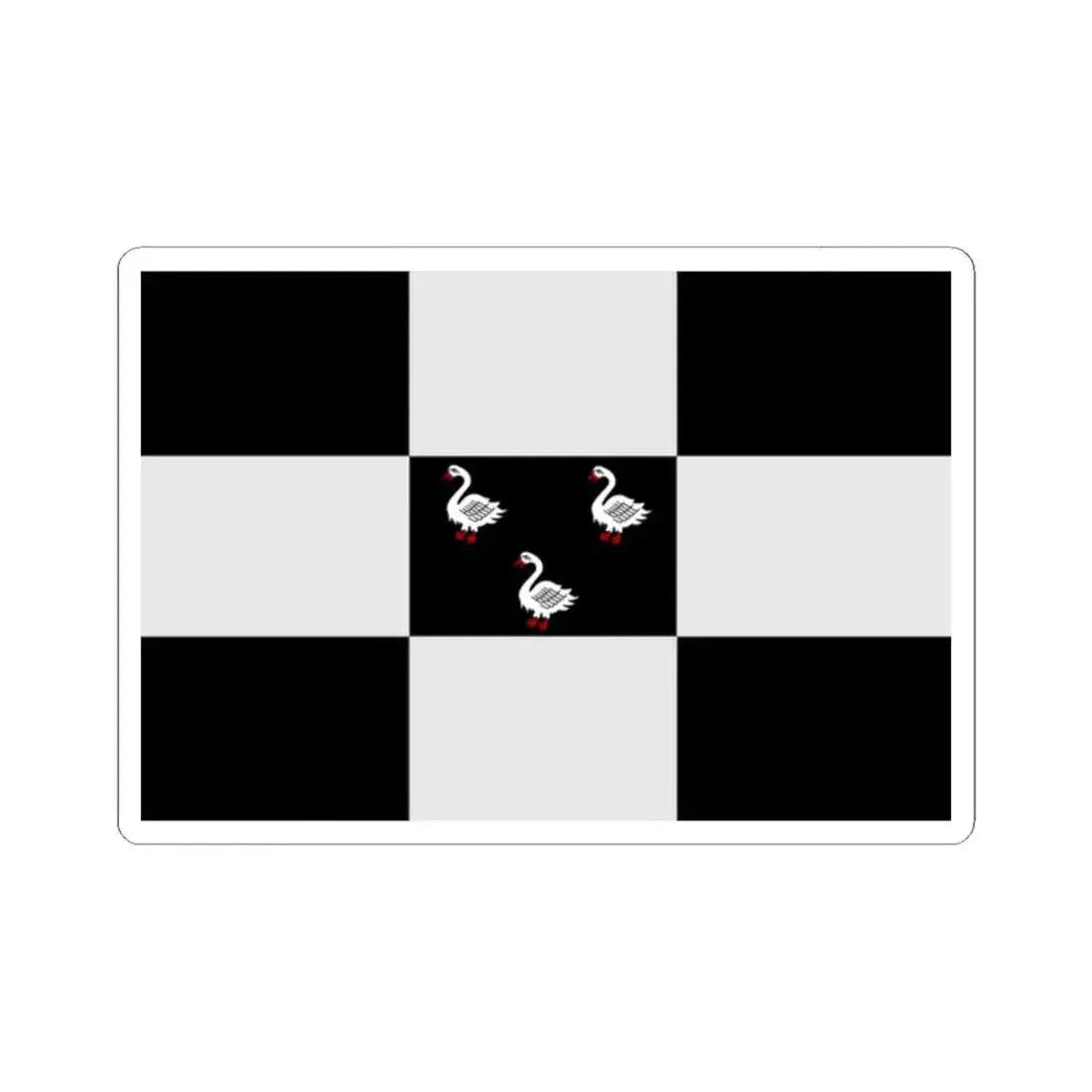 Jabbeke vlag (Belgium) STICKER Vinyl Kiss-Cut Decal 2 Inch White - The Sticker Space