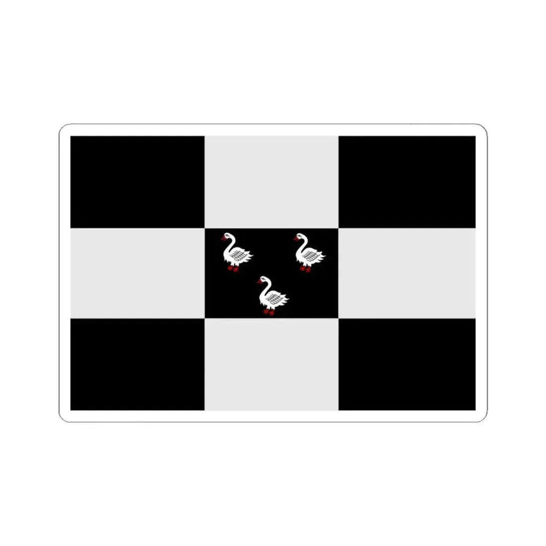 Jabbeke vlag (Belgium) STICKER Vinyl Kiss-Cut Decal 4 Inch White - The Sticker Space