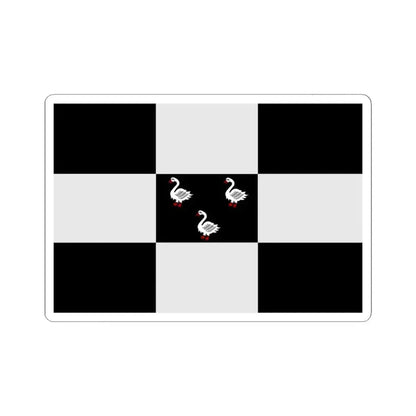 Jabbeke vlag (Belgium) STICKER Vinyl Kiss-Cut Decal 4 Inch White - The Sticker Space