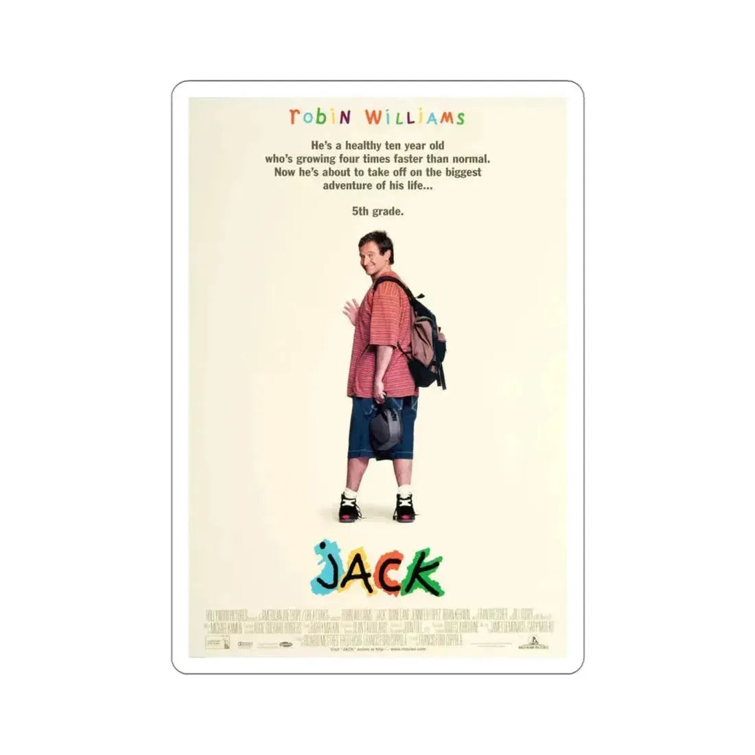 Jack 1996 Movie Poster STICKER Vinyl Die-Cut Decal 4 Inch - The Sticker Space