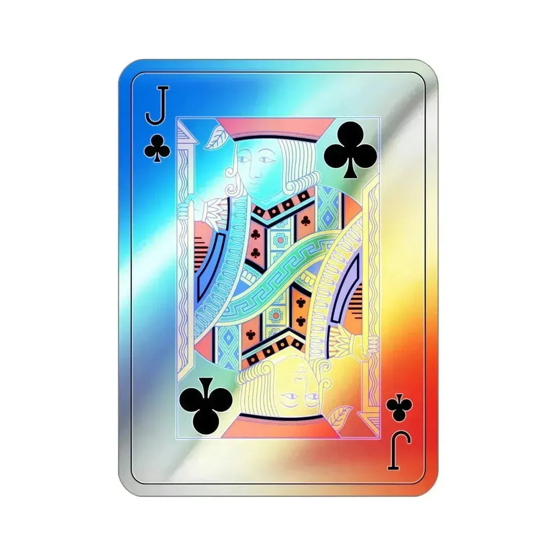Jack of Clubs Playing Card Holographic STICKER Die-Cut Vinyl Decal 3 Inch Holographic - The Sticker Space