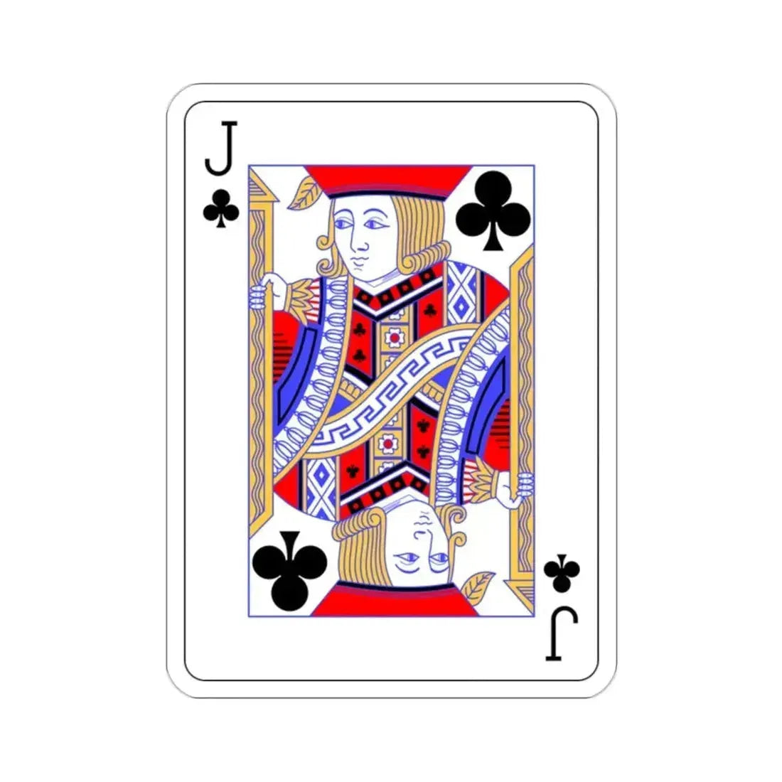 Jack of Clubs Playing Card STICKER Vinyl Die-Cut Decal 2 Inch - The Sticker Space