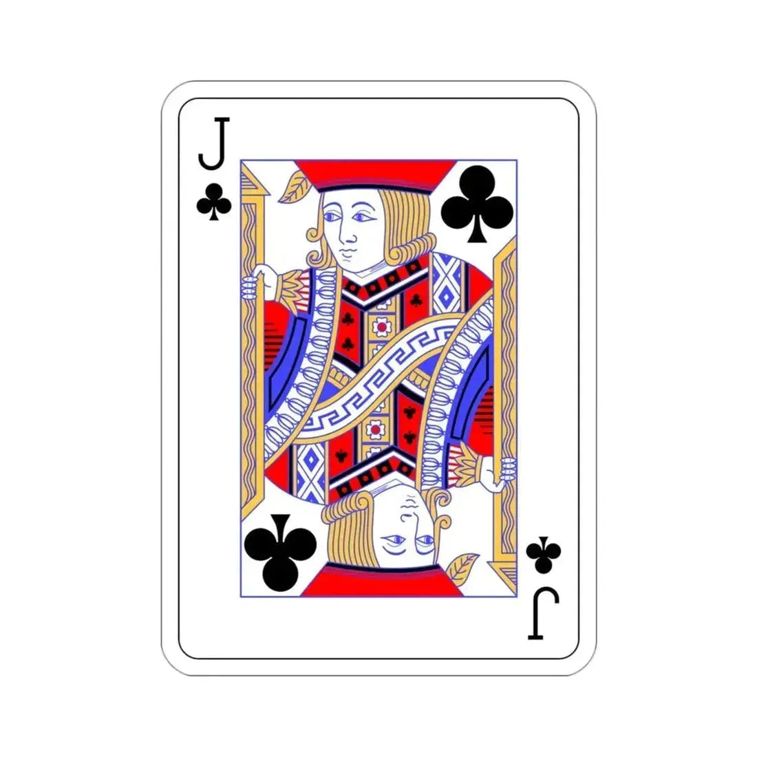 Jack of Clubs Playing Card STICKER Vinyl Die-Cut Decal 3 Inch - The Sticker Space