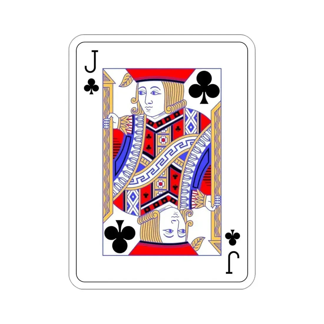 Jack of Clubs Playing Card STICKER Vinyl Die-Cut Decal 4 Inch - The Sticker Space