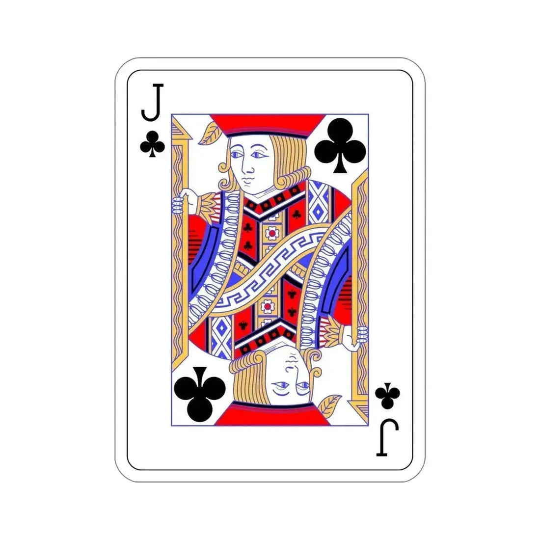 Jack of Clubs Playing Card STICKER Vinyl Die-Cut Decal 6 Inch - The Sticker Space