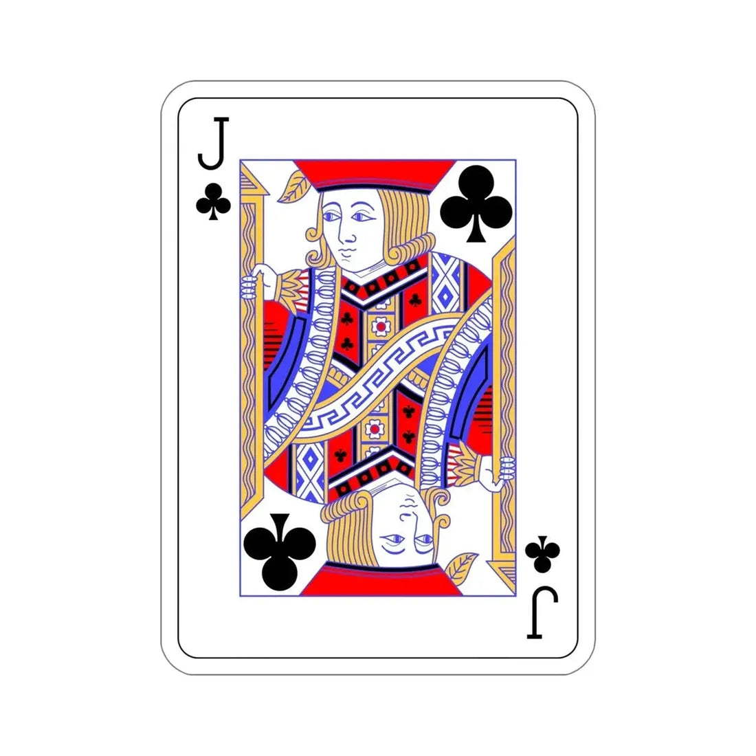 Jack of Clubs Playing Card STICKER Vinyl Die-Cut Decal - The Sticker Space