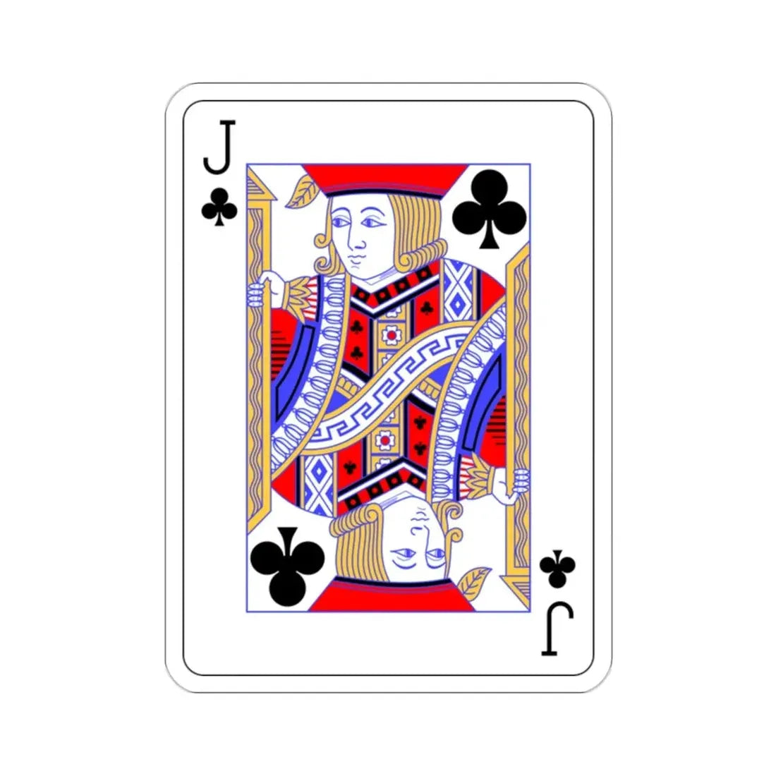 Jack of Clubs Playing Card STICKER Vinyl Die-Cut Decal - The Sticker Space
