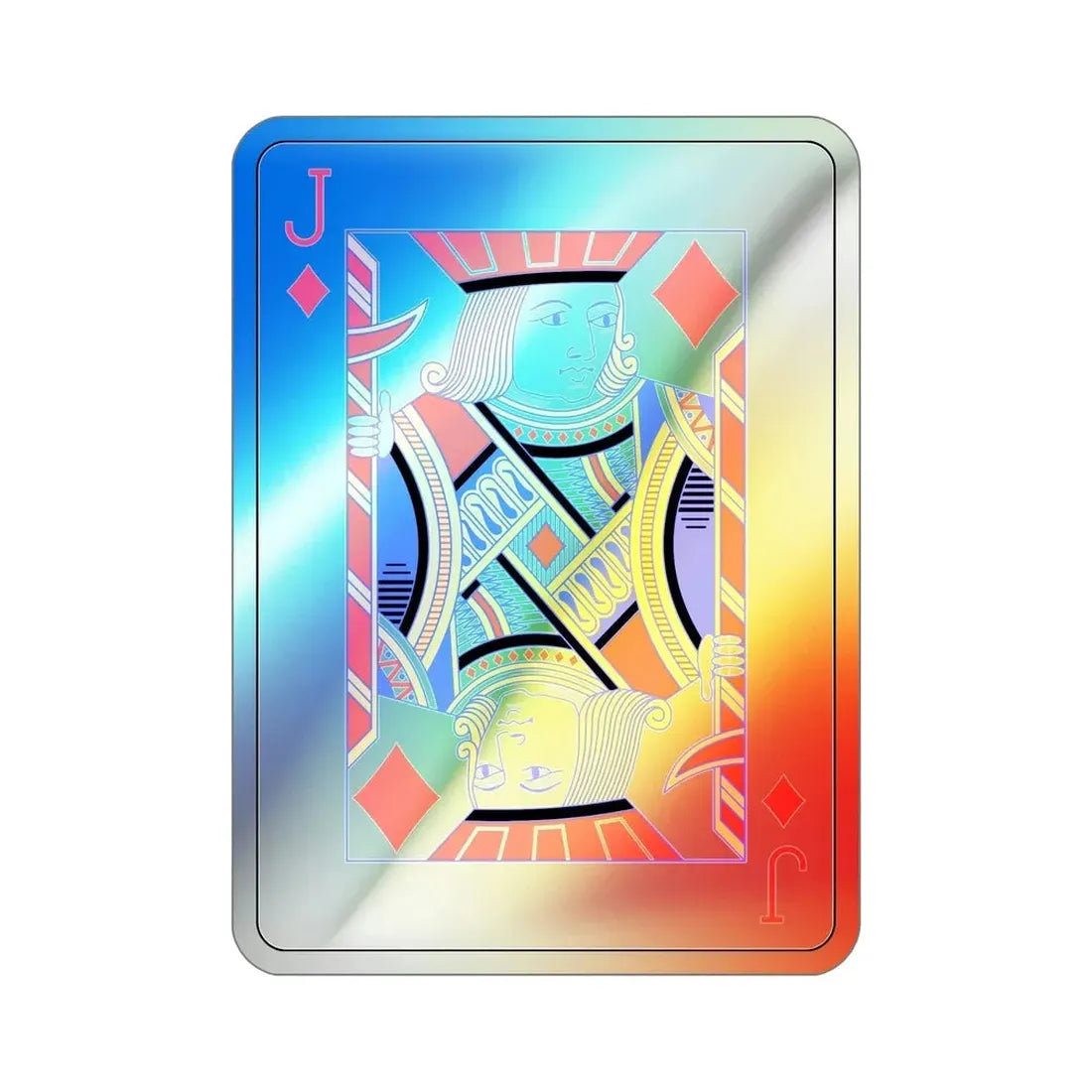 Jack of Diamonds Playing Card Holographic STICKER Die-Cut Vinyl Decal - The Sticker Space