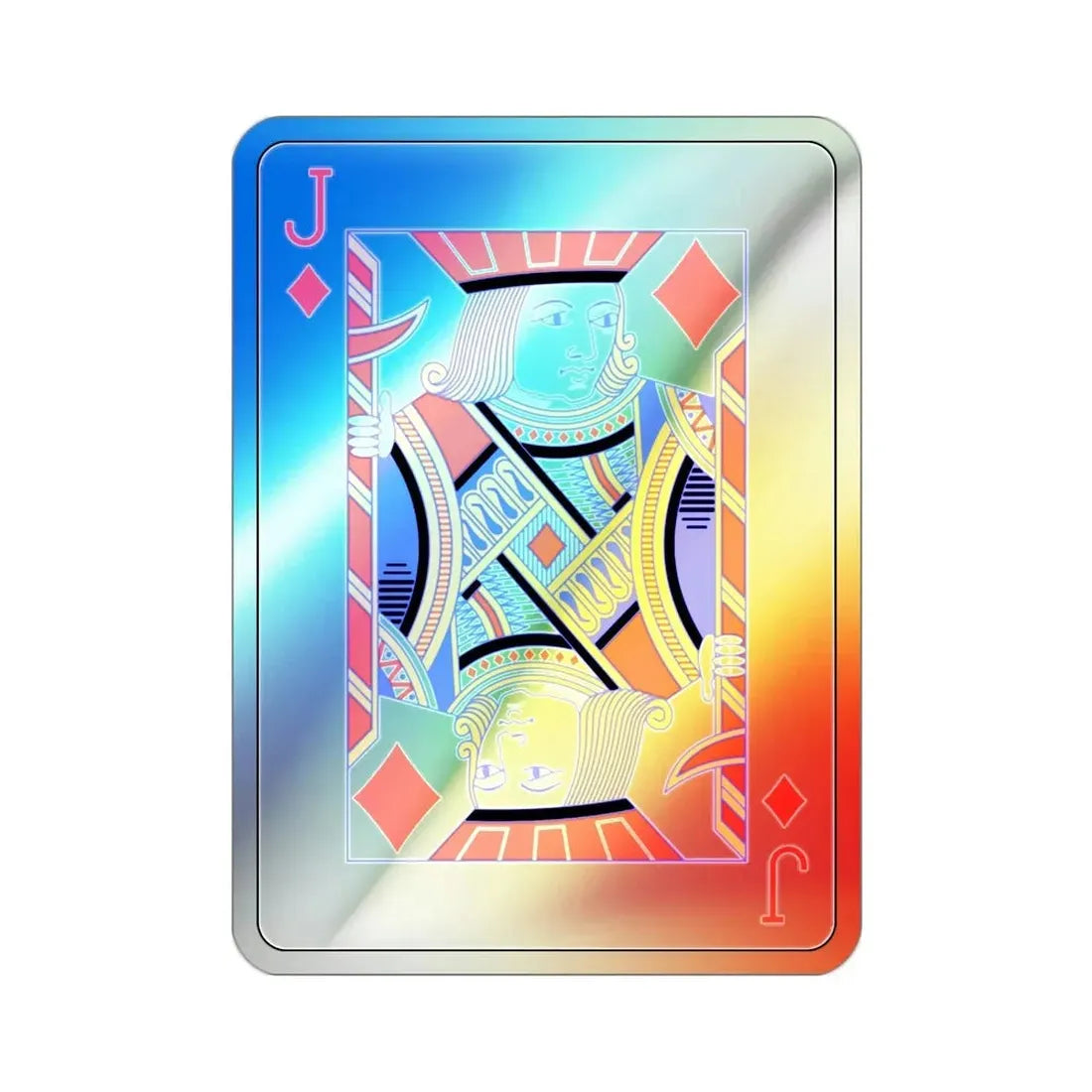 Jack of Diamonds Playing Card Holographic STICKER Die-Cut Vinyl Decal - The Sticker Space