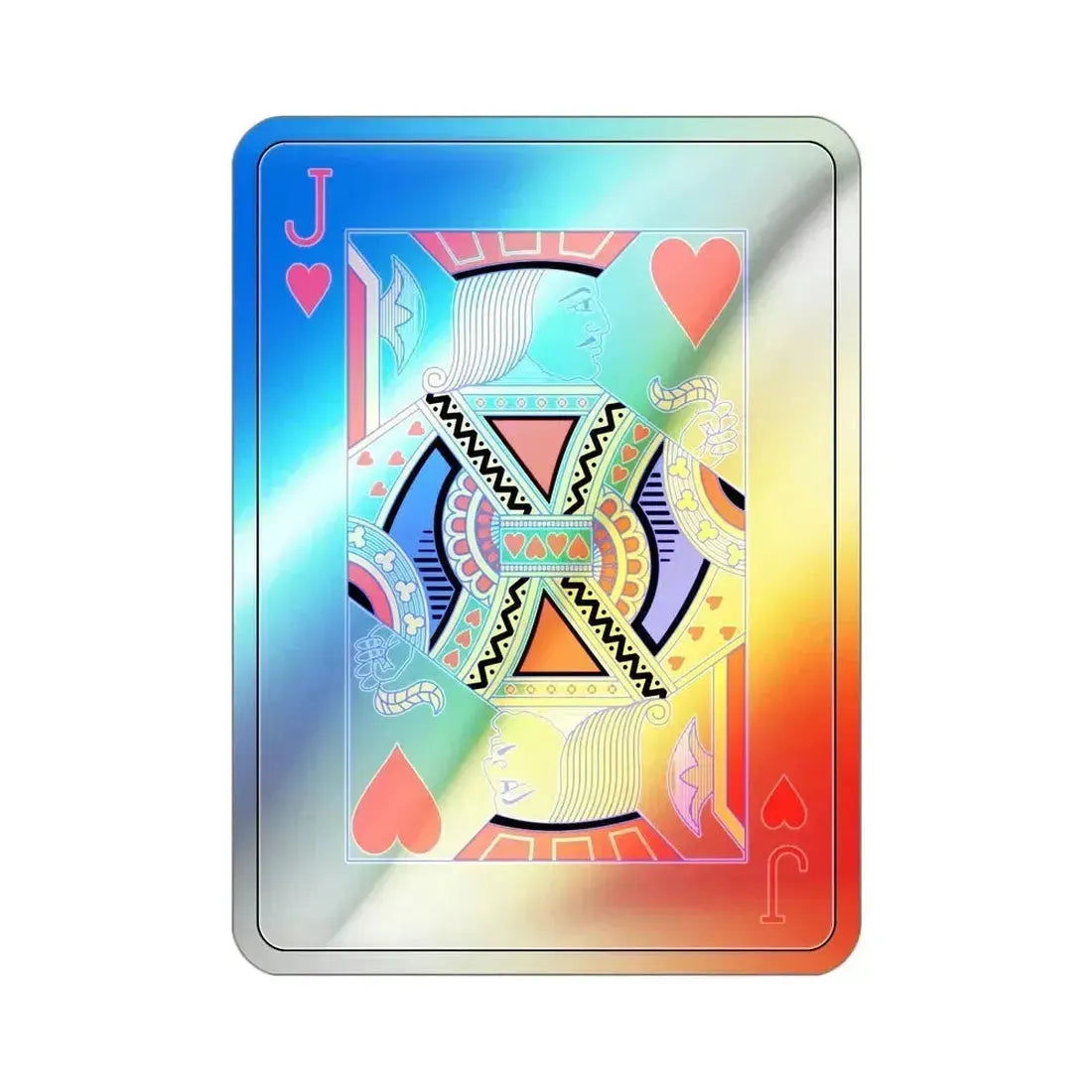 Jack of Hearts Playing Card Holographic STICKER Die-Cut Vinyl Decal 3 Inch Holographic - The Sticker Space