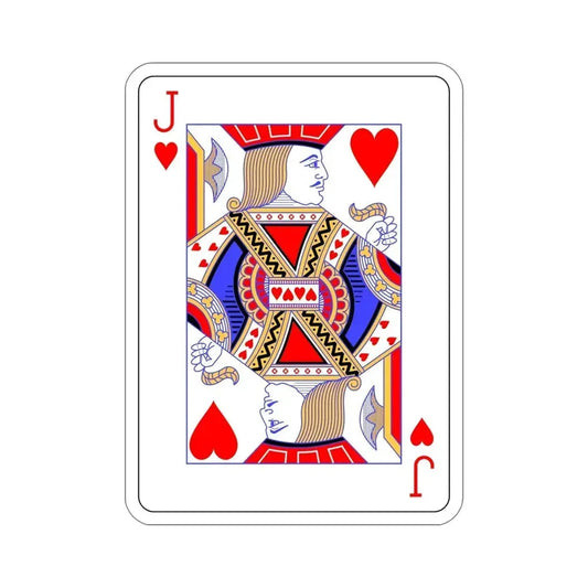 Jack of Hearts Playing Card STICKER Vinyl Die-Cut Decal 6 Inch - The Sticker Space