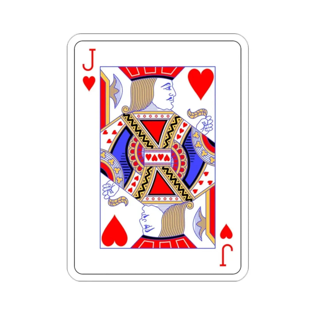 Jack of Hearts Playing Card STICKER Vinyl Die-Cut Decal - The Sticker Space