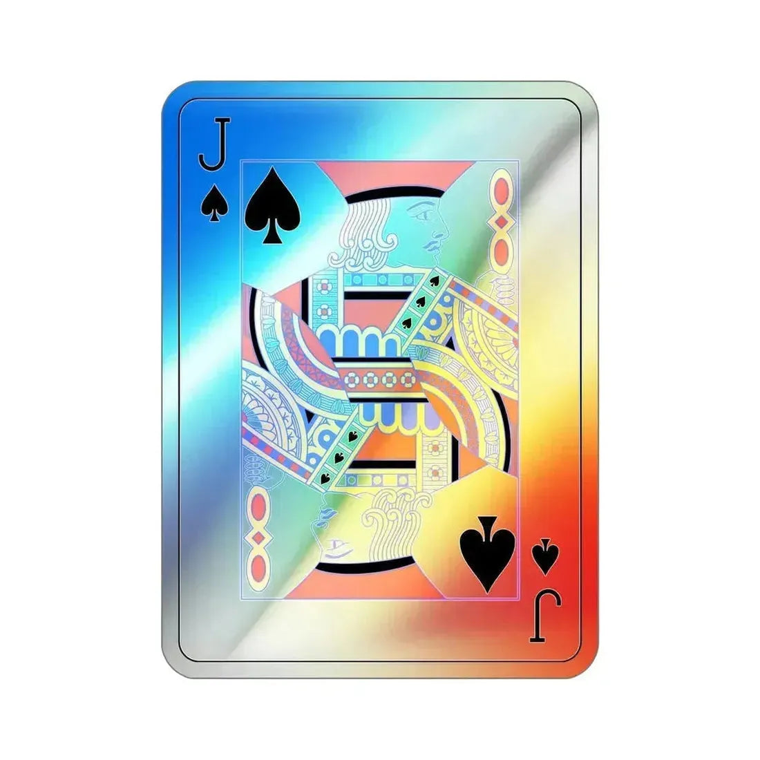 Jack of Spades Playing Card Holographic STICKER Die-Cut Vinyl Decal 6 Inch Holographic - The Sticker Space