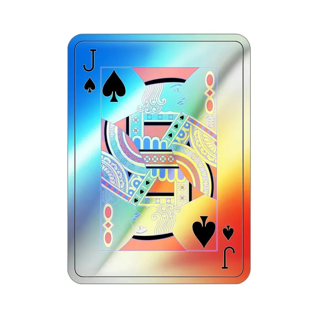 Jack of Spades Playing Card Holographic STICKER Die-Cut Vinyl Decal - The Sticker Space