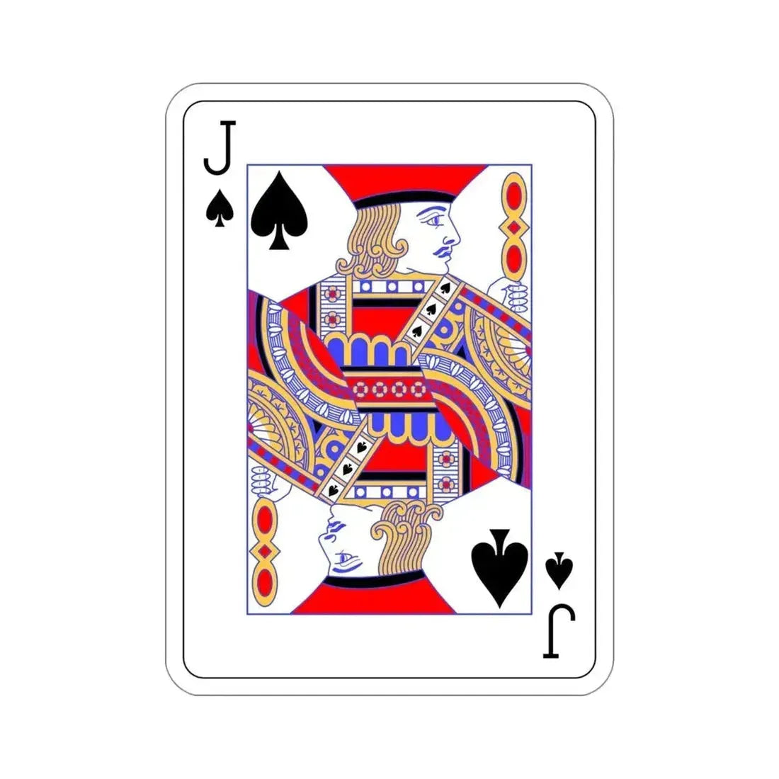 Jack of Spades Playing Card STICKER Vinyl Die-Cut Decal 4 Inch - The Sticker Space