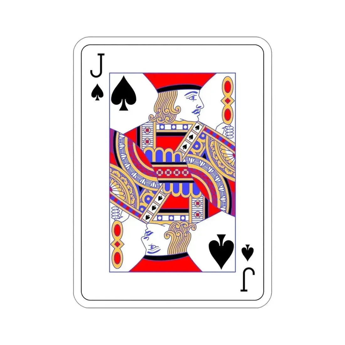 Jack of Spades Playing Card STICKER Vinyl Die-Cut Decal 5 Inch - The Sticker Space