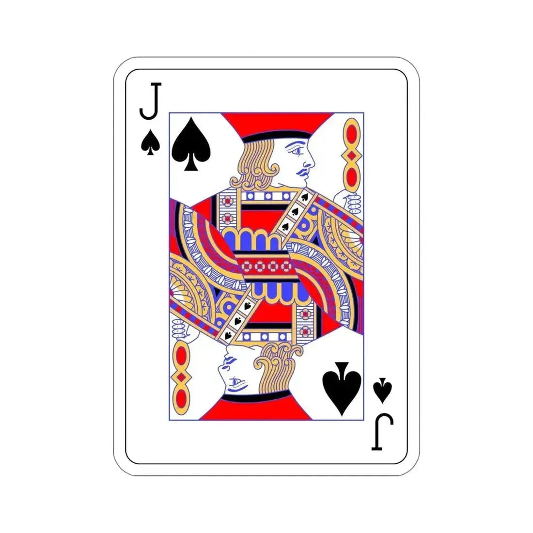 Jack of Spades Playing Card STICKER Vinyl Die-Cut Decal 6 Inch - The Sticker Space
