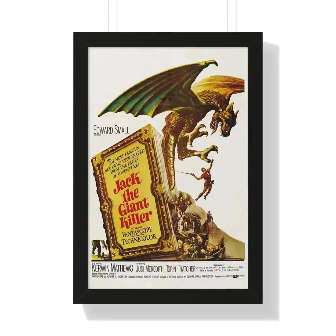 JACK THE GIANT KILLER 1962 - Framed Movie Poster 16″ x 24″ Black - The Sticker Space