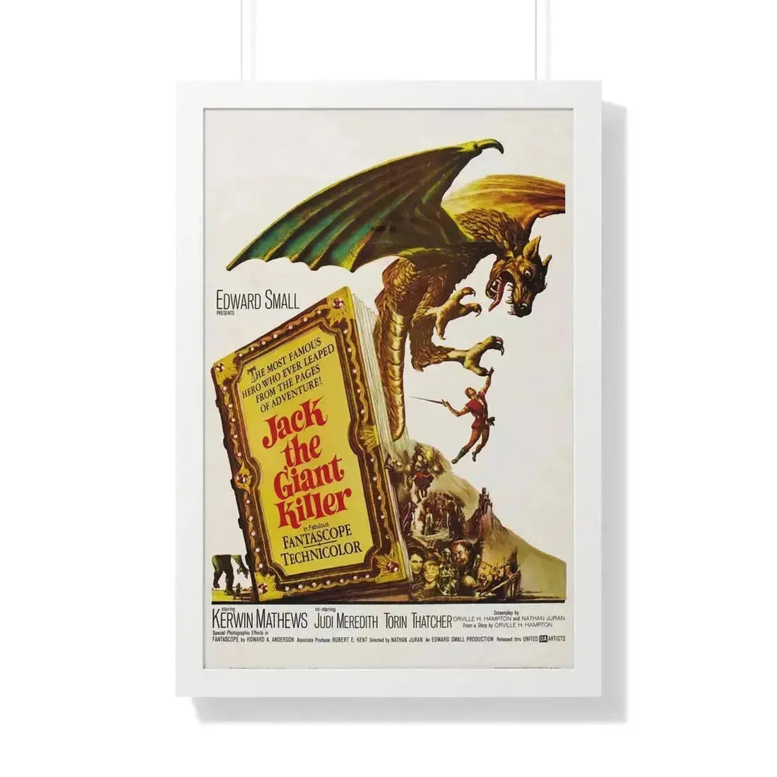 JACK THE GIANT KILLER 1962 - Framed Movie Poster 20" x 30" White - The Sticker Space