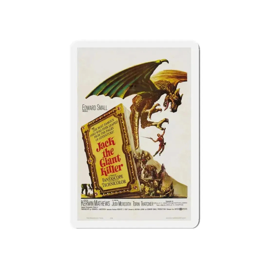 JACK THE GIANT KILLER 1962 Movie Poster - Refrigerator Magnet 3 Inch Die-Cut - The Sticker Space