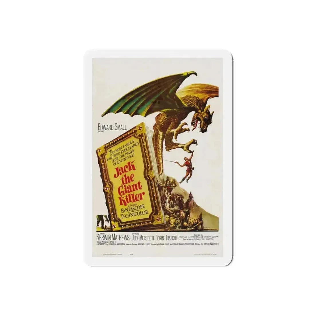 JACK THE GIANT KILLER 1962 Movie Poster - Refrigerator Magnet 4 Inch Die-Cut - The Sticker Space