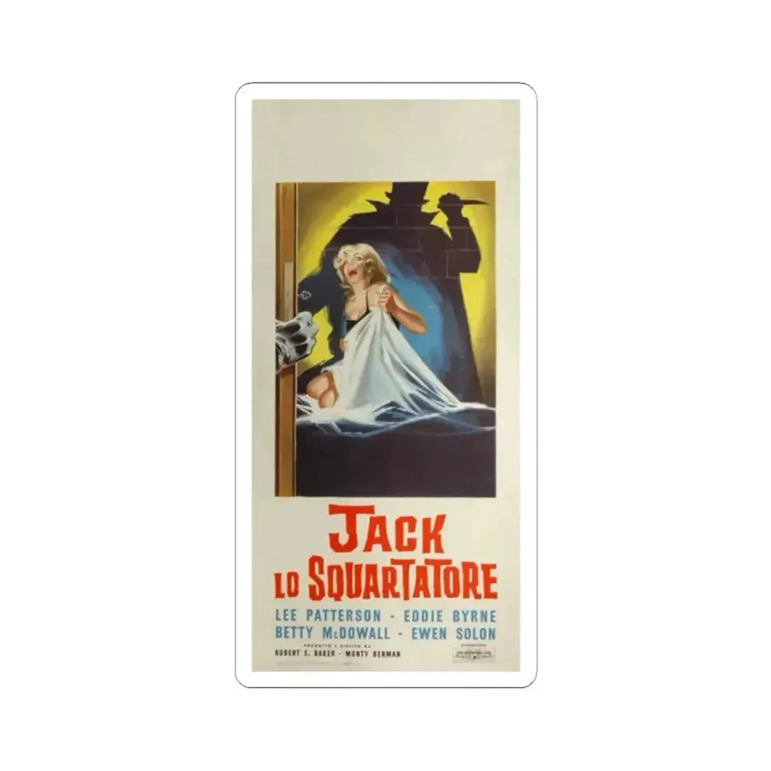 JACK THE RIPPER (ITALIAN) 1959 Movie Poster - STICKER Vinyl Kiss-Cut Decal 2 Inch White - The Sticker Space