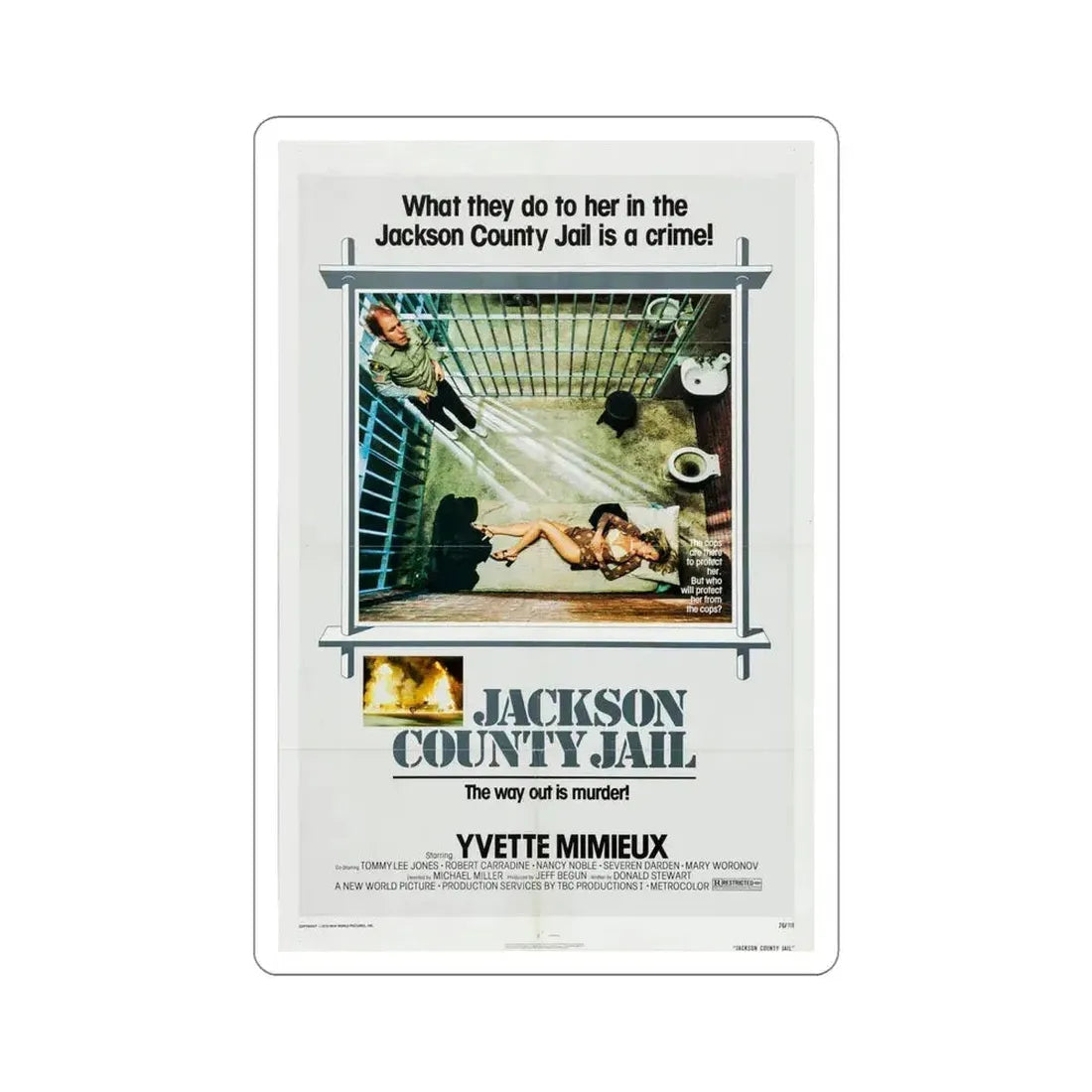 Jackson County Jail 1976 2 Movie Poster STICKER Vinyl Die-Cut Decal 6 Inch - The Sticker Space