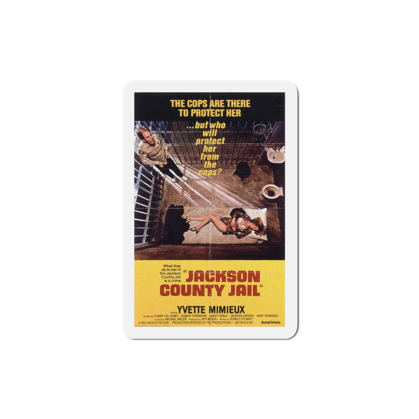 Jackson County Jail 1976 Movie Poster Die-Cut Magnet-3 Inch-The Sticker Space