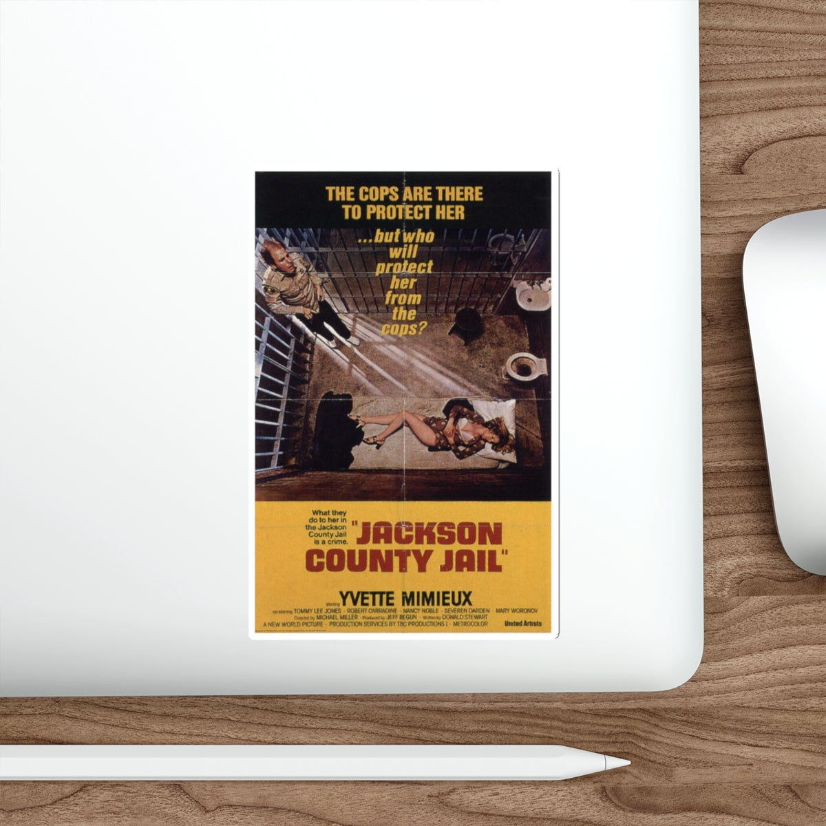 JACKSON COUNTY JAIL 1976 Movie Poster STICKER Vinyl Die-Cut Decal-The Sticker Space