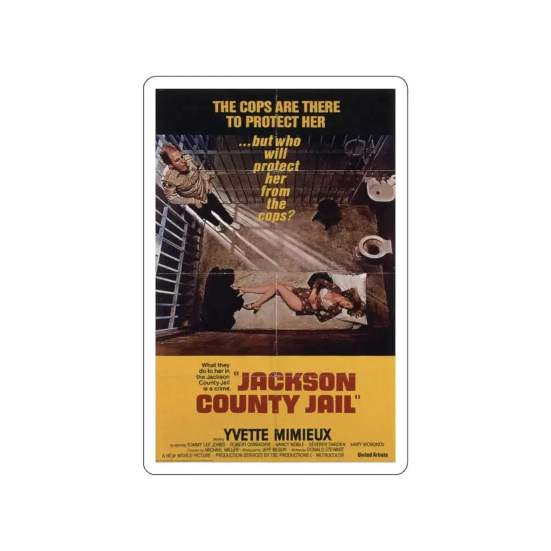 JACKSON COUNTY JAIL 1976 Movie Poster STICKER Vinyl Die-Cut Decal - The Sticker Space
