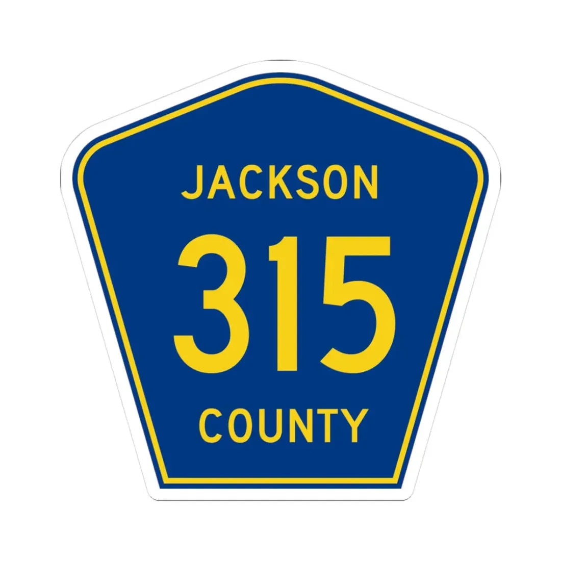 Jackson County Route 315 AR (Arkansas) (Road Sign) STICKER Vinyl Kiss-Cut Decal 3 Inch White - The Sticker Space