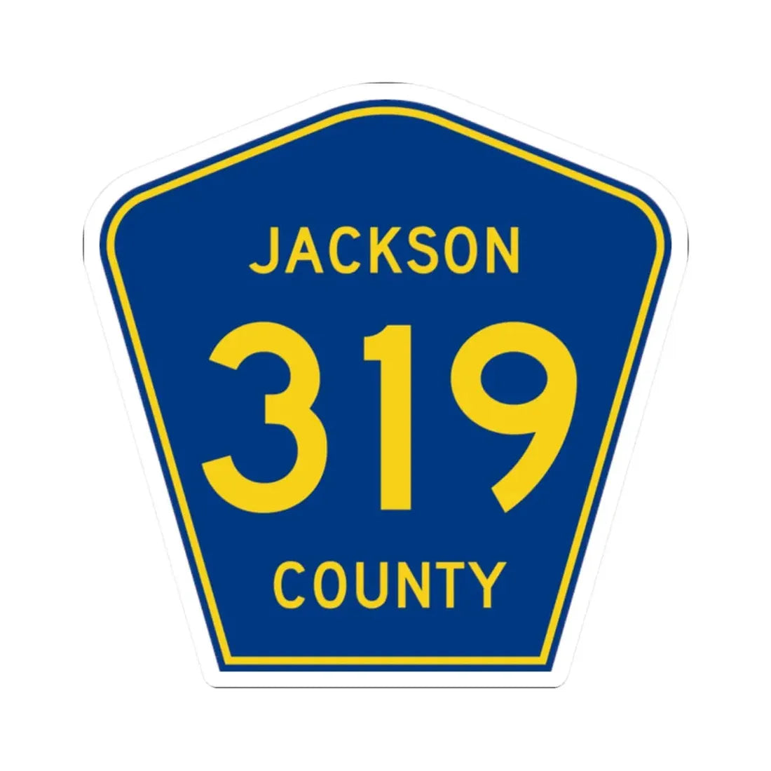 Jackson County Route 319 AR (Arkansas) (Road Sign) STICKER Vinyl Kiss-Cut Decal 2 Inch White - The Sticker Space