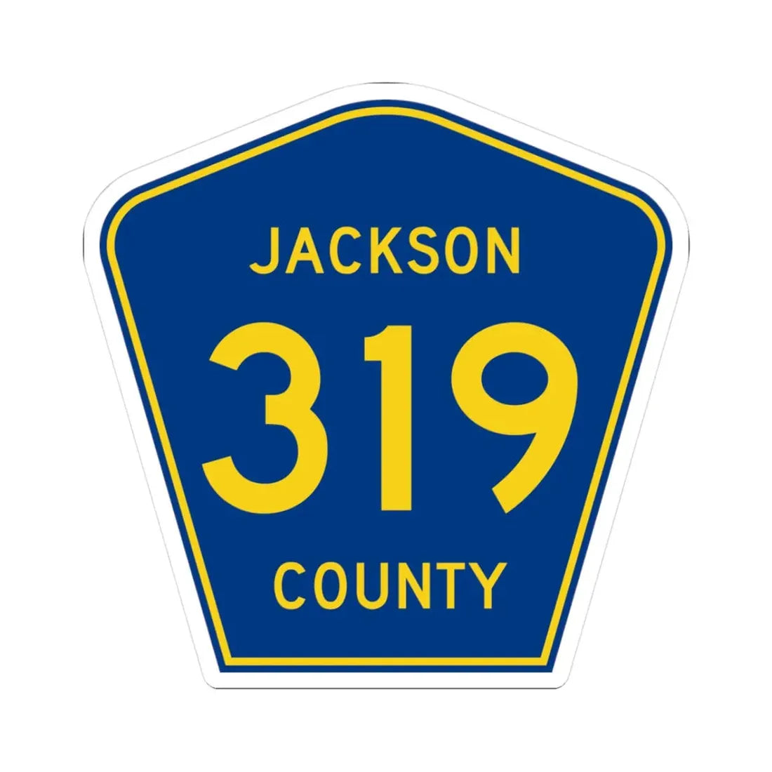 Jackson County Route 319 AR (Arkansas) (Road Sign) STICKER Vinyl Kiss-Cut Decal 3 Inch White - The Sticker Space