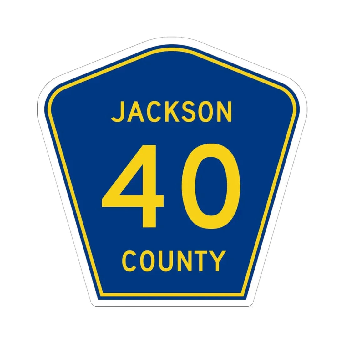Jackson County Route 40 AR (Arkansas) (Road Sign) STICKER Vinyl Kiss-Cut Decal 6 Inch White - The Sticker Space