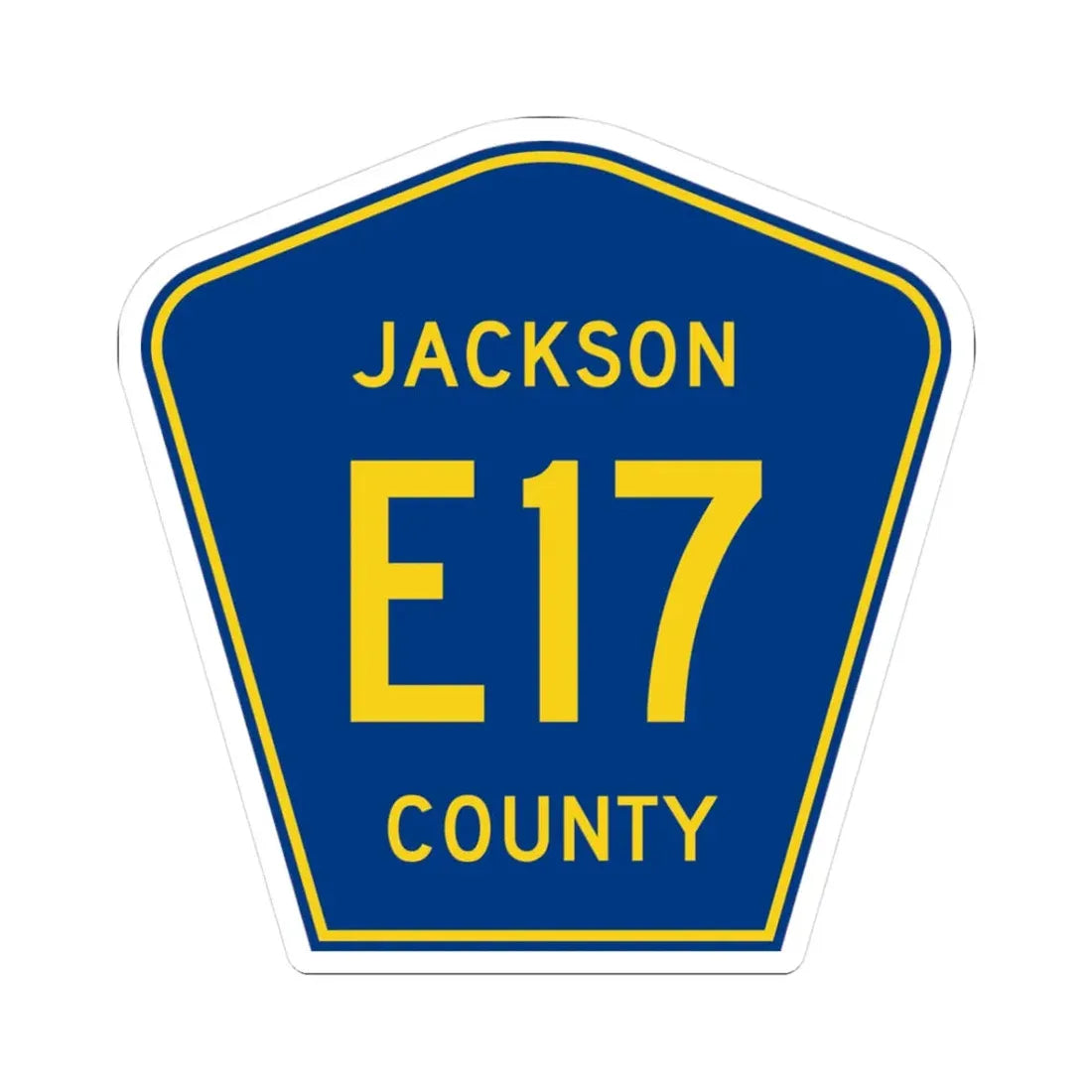 Jackson County Route E17 IA (Iowa) (Road Sign) STICKER Vinyl Kiss-Cut Decal 3 Inch White - The Sticker Space