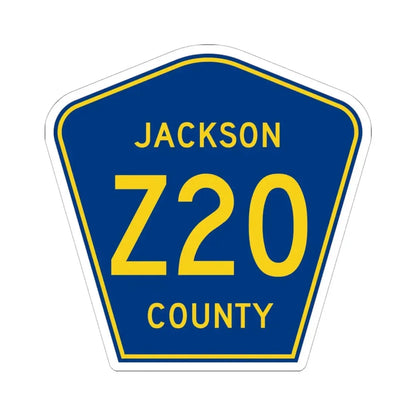 Jackson County Route Z20 IA (Iowa) (Road Sign) STICKER Vinyl Kiss-Cut Decal 6 Inch White - The Sticker Space