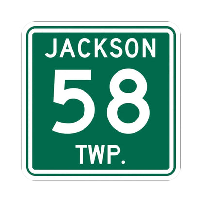 Jackson Township Route 58 Coshocton County Ohio (Ohio) (Road Sign) STICKER Vinyl Kiss-Cut Decal 2 Inch White - The Sticker Space