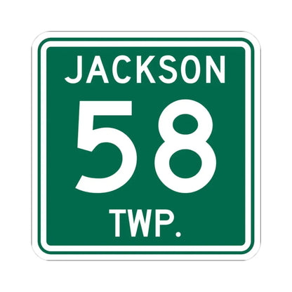 Jackson Township Route 58 Coshocton County Ohio (Ohio) (Road Sign) STICKER Vinyl Kiss-Cut Decal 3 Inch White - The Sticker Space