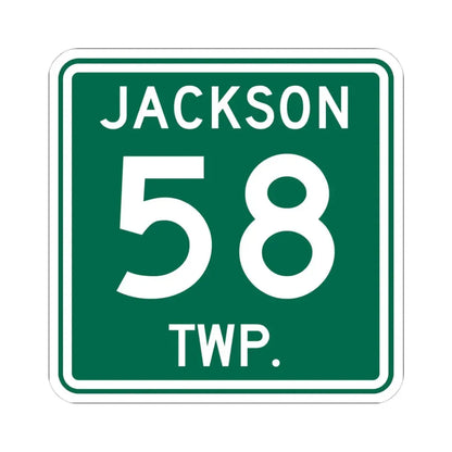 Jackson Township Route 58 Coshocton County Ohio (Ohio) (Road Sign) STICKER Vinyl Kiss-Cut Decal 4 Inch White - The Sticker Space