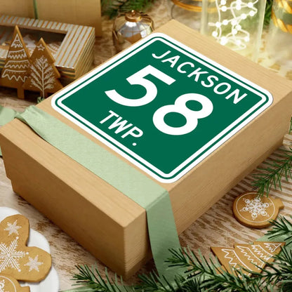 Jackson Township Route 58 Coshocton County Ohio (Ohio) (Road Sign) STICKER Vinyl Kiss-Cut Decal - The Sticker Space