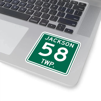 Jackson Township Route 58 Coshocton County Ohio (Ohio) (Road Sign) STICKER Vinyl Kiss-Cut Decal - The Sticker Space