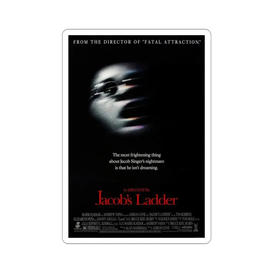 Jacobs Ladder 1990 Movie Poster STICKER Vinyl Die-Cut Decal 4 Inch - The Sticker Space