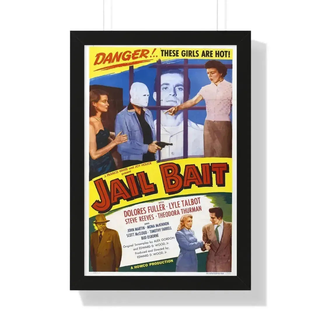 JAIL BAIT 1954 - Framed Movie Poster 16″ x 24″ Black - The Sticker Space