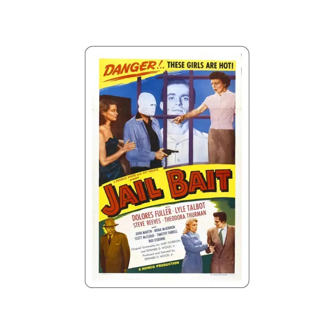 JAIL BAIT 1954 Movie Poster STICKER Vinyl Die-Cut Decal 6 Inch - The Sticker Space