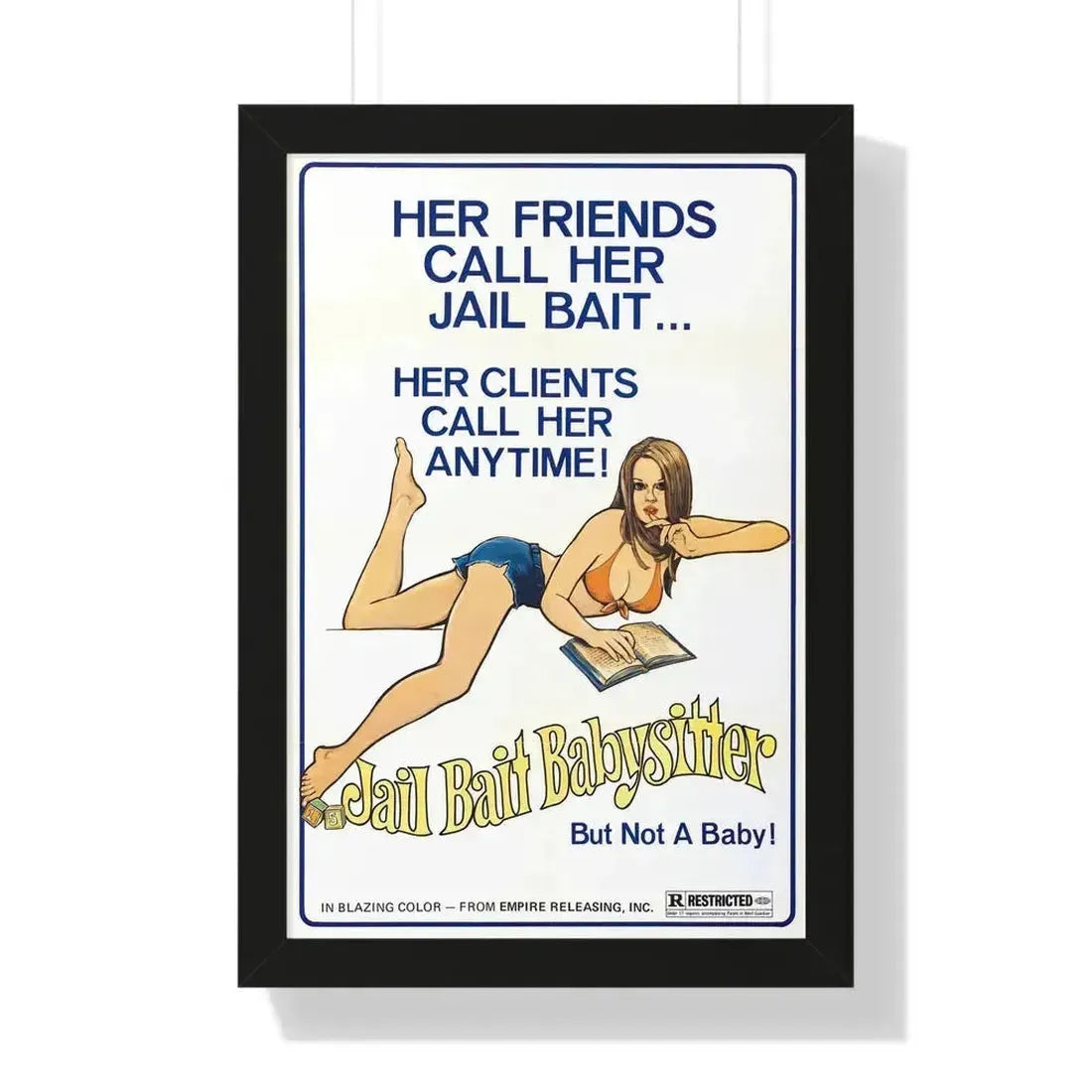 JAILBAIT BABYSITTER 1977 - Framed Movie Poster 16″ x 24″ Black - The Sticker Space