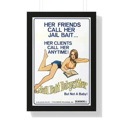 JAILBAIT BABYSITTER 1977 - Framed Movie Poster 16″ x 24″ Black - The Sticker Space