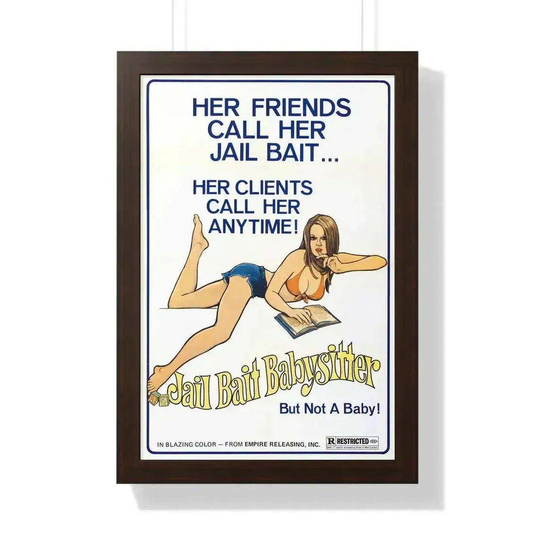 JAILBAIT BABYSITTER 1977 - Framed Movie Poster 16″ x 24″ Walnut - The Sticker Space