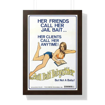 JAILBAIT BABYSITTER 1977 - Framed Movie Poster 16″ x 24″ Walnut - The Sticker Space